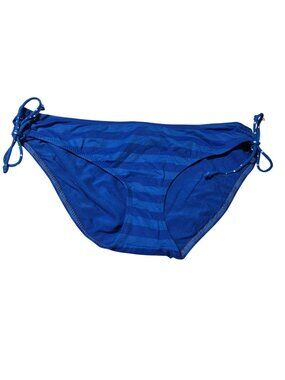 American Eagle Bikini Bottom  Size Medium Blue Striped Side Ties Swimwear Swim